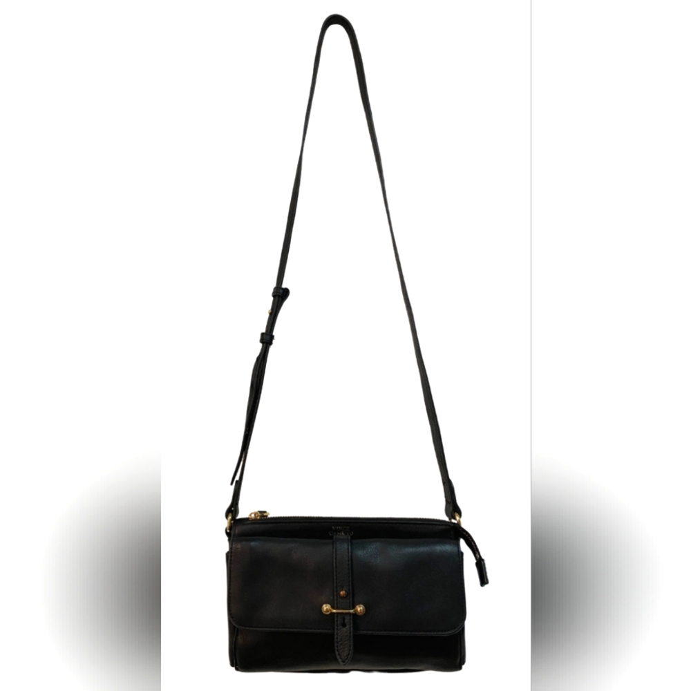 SHIPS FREE!! Vince Camuto Black Leather Shoulder Crossbody Bag